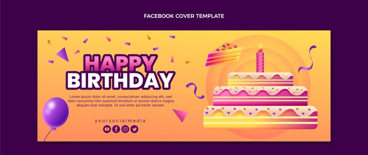 Vector Gratis gradient colorful birthday facebook cover