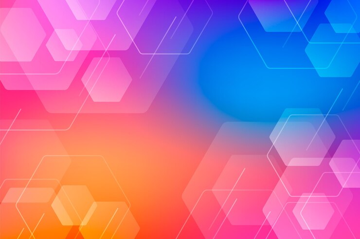 Vector Gratis gradient colorful hexagonal background