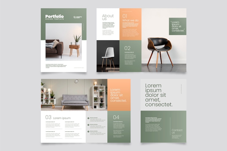 Vector Gratis gradient creative portfolio templates