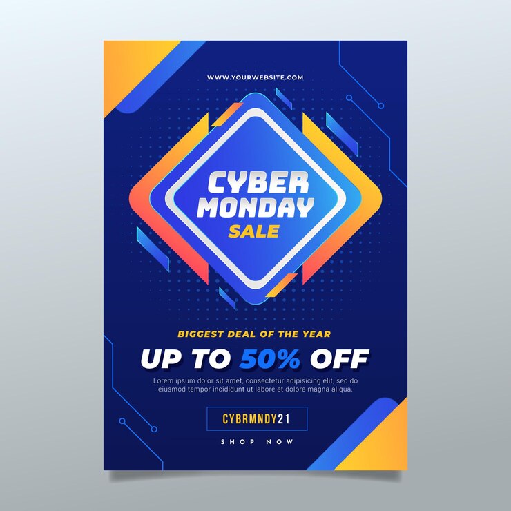 Vector Gratis gradient cyber monday vertical poster template