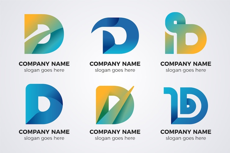 Vector Gratis gradient d logo template collection