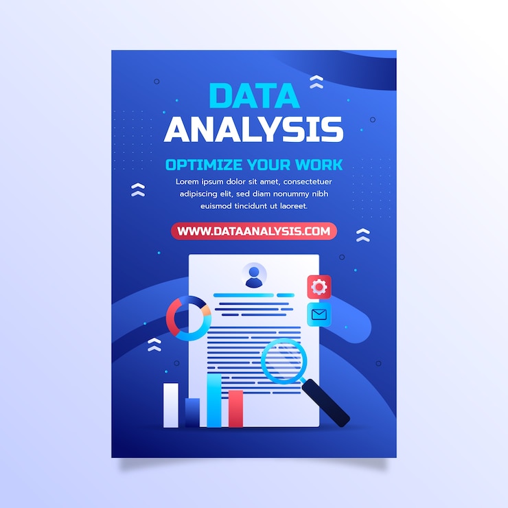 Vector Gratis gradient data analysis poster template