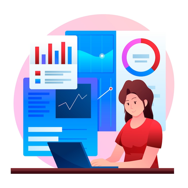Vector Gratis gradient data driven concept illustration