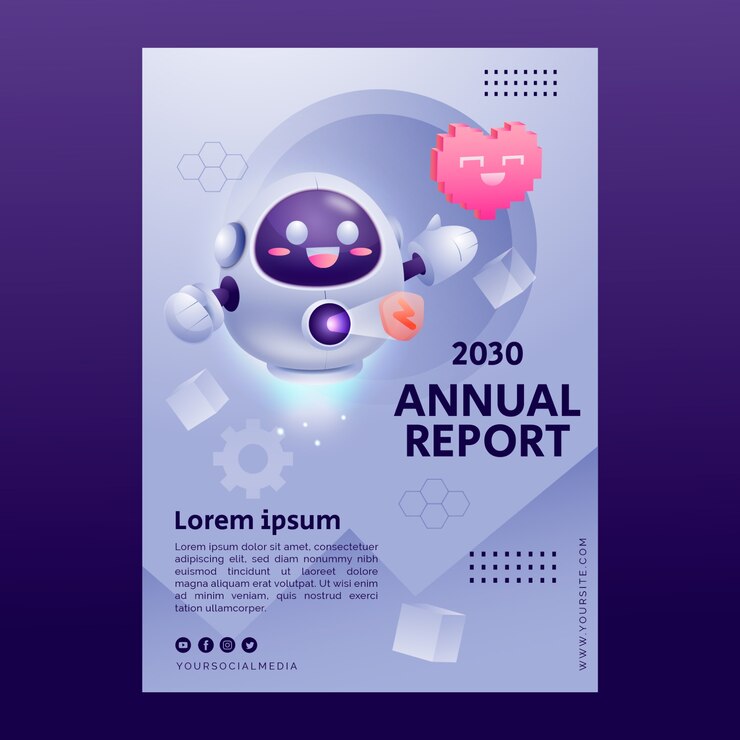 Vector Gratis gradient data privacy annual report template