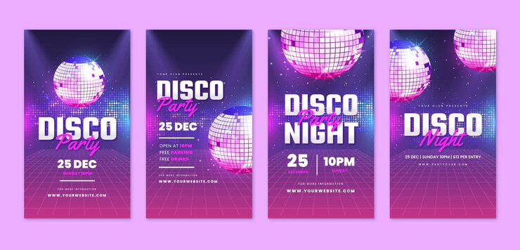 Vector Gratis gradient disco party instagram stories