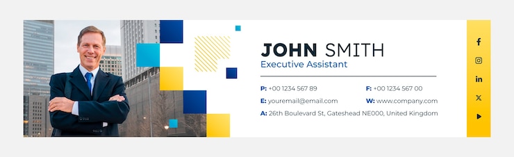 Vector Gratis gradient email signature template