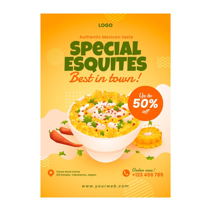 Vector Gratis gradient esquites poster template
