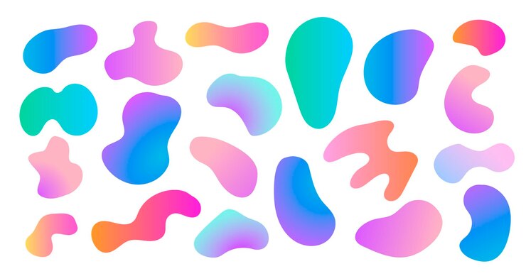 Vector Gratis gradient fluid frame set