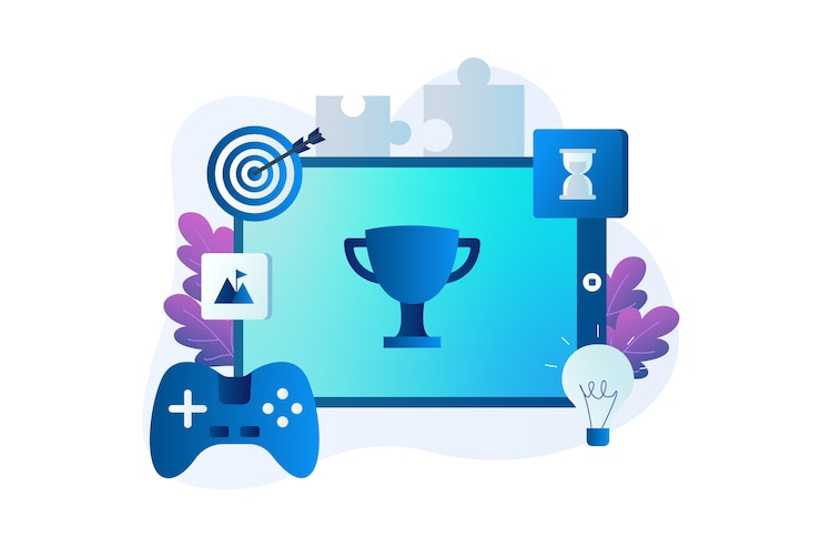 Vector Gratis gradient gamification illustration