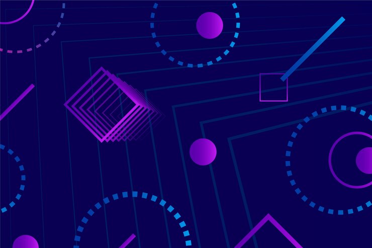 Vector Gratis gradient geometric shapes on dark wallpaper