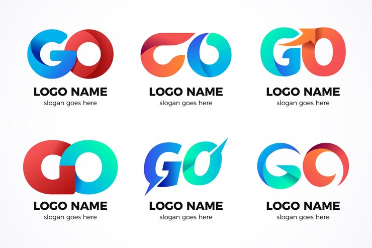 Vector Gratis gradient go logo template set