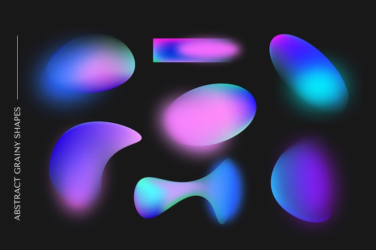 Vector Gratis gradient grainy shapes collection