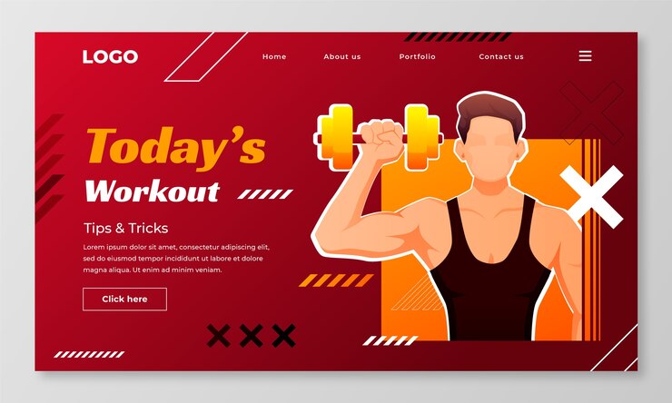 Vector Gratis gradient gym and fitness design template