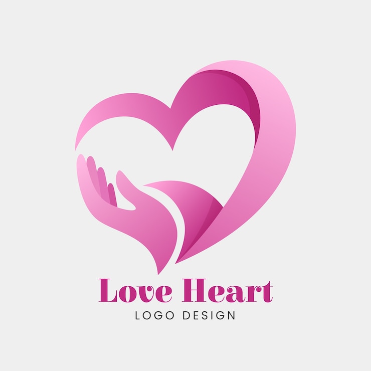 Vector Gratis gradient hand heart logo