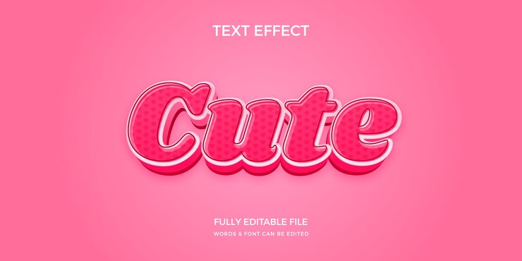 Vector Gratis gradient hot pink cute text effect