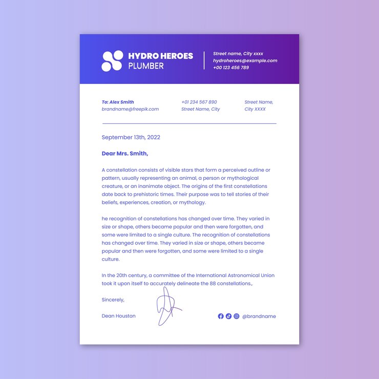 Vector Gratis gradient hydro heroes plumber letterhead