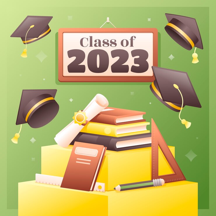 Vector Gratis gradient illustration for class of 2023 graduation