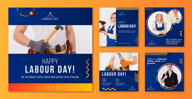 Vector Gratis gradient labor day instagram posts collection