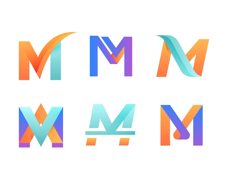 Vector Gratis gradient m logo collection