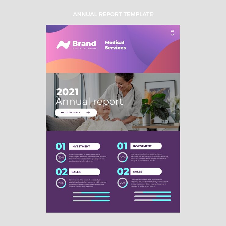 Vector Gratis gradient medical annual report template