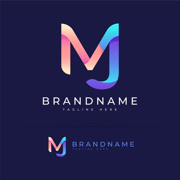 Vector Gratis gradient mj monogram logo design