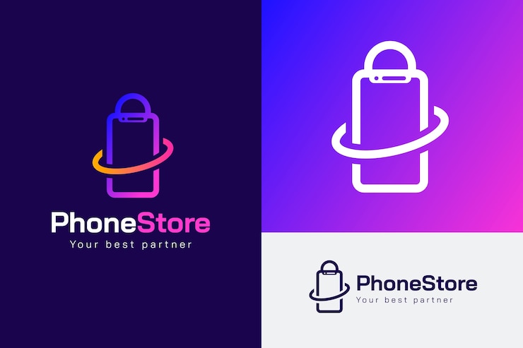 Vector Gratis gradient mobile store logo design