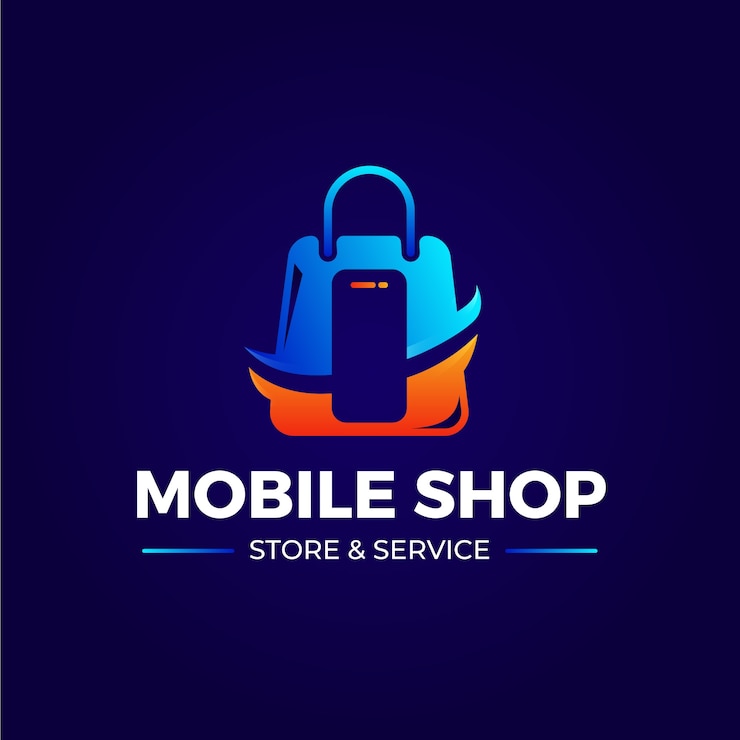 Vector Gratis gradient mobile store logo design