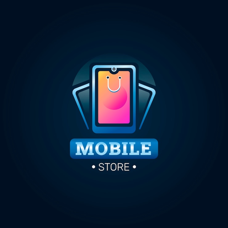 Vector Gratis gradient mobile store logo design