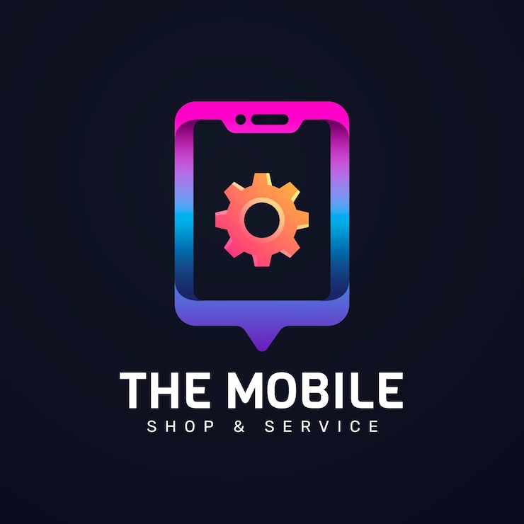 Vector Gratis gradient mobile store logo