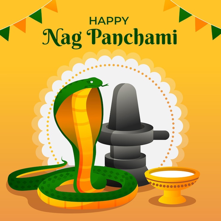 Vector Gratis gradient nag panchami illustration