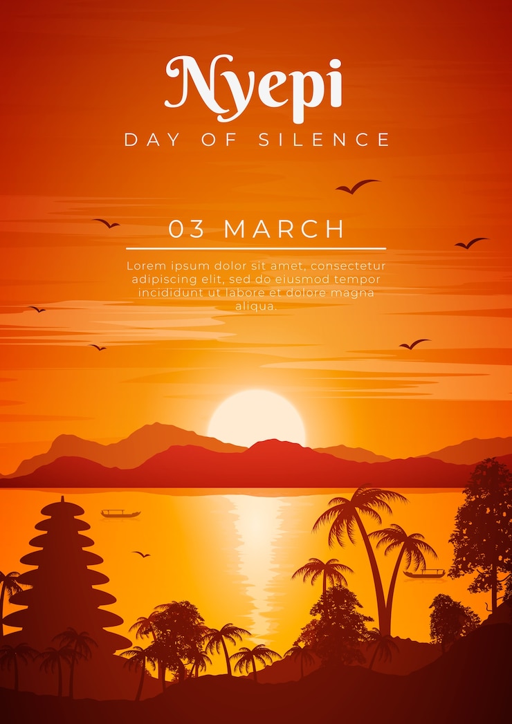Vector Gratis gradient nyepi vertical poster template