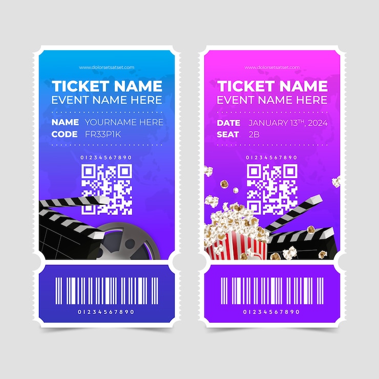 Vector Gratis gradient online ticket template
