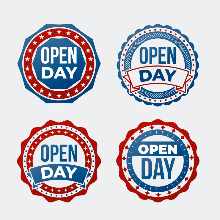 Vector Gratis gradient  open day badges