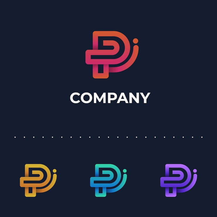 Vector Gratis gradient p letter logo