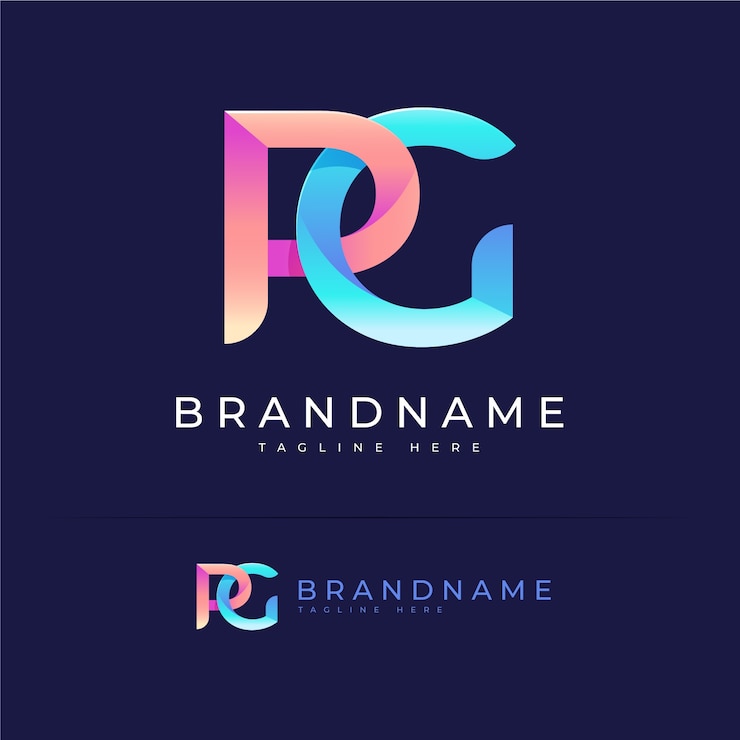 Vector Gratis gradient pg monogram logo design
