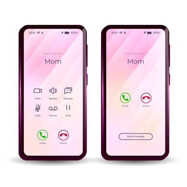 gradient phone call screen interface illustration