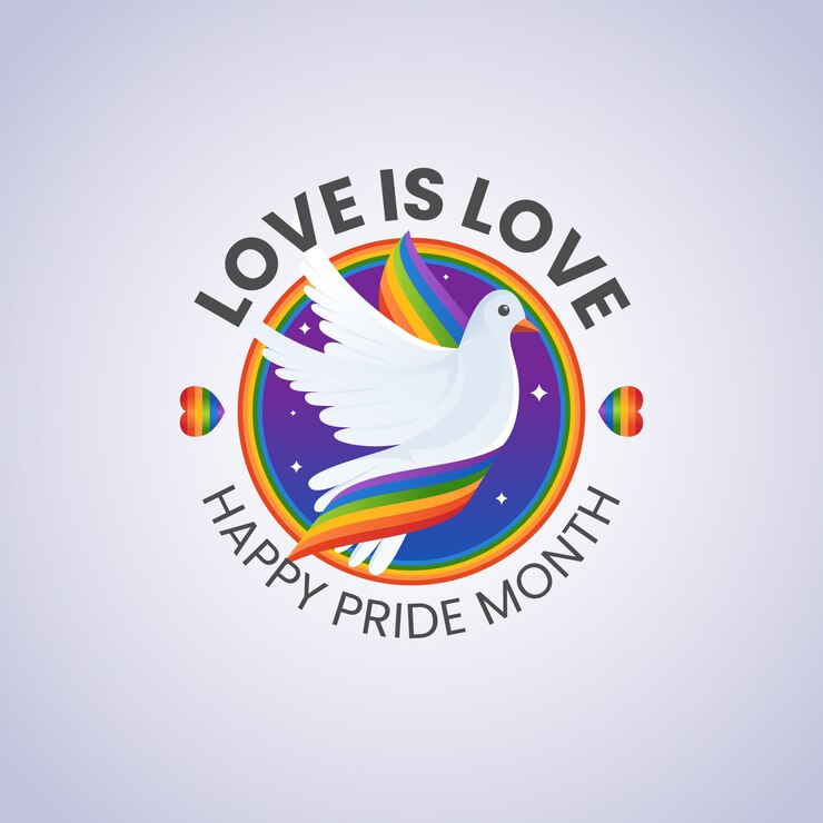 Vector Gratis gradient pride month logo template