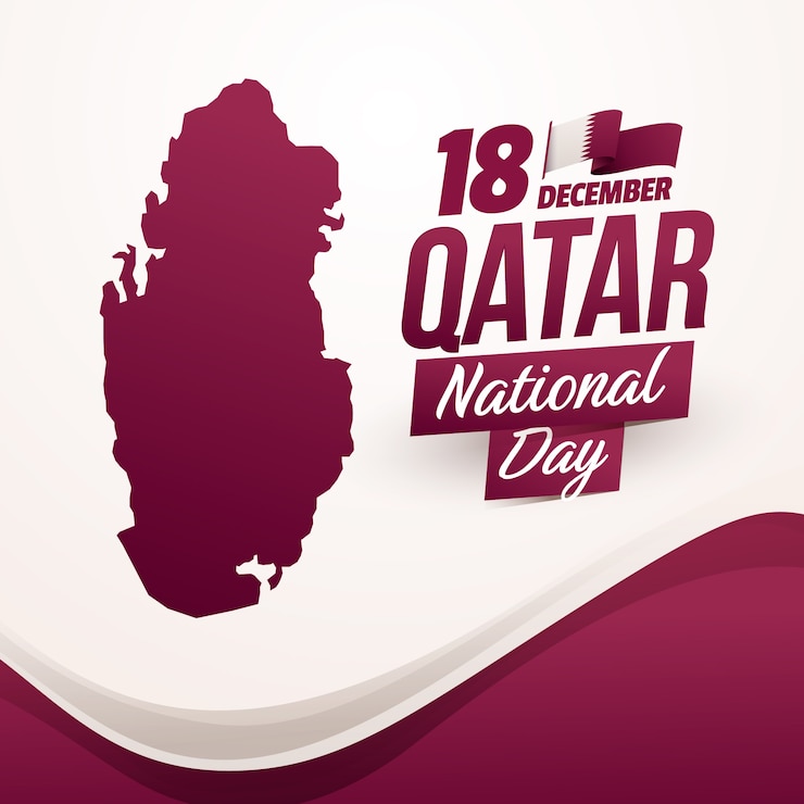 Vector Gratis gradient qatar national day illustration