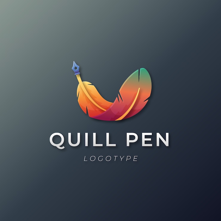 Vector Gratis gradient  quill pen design template