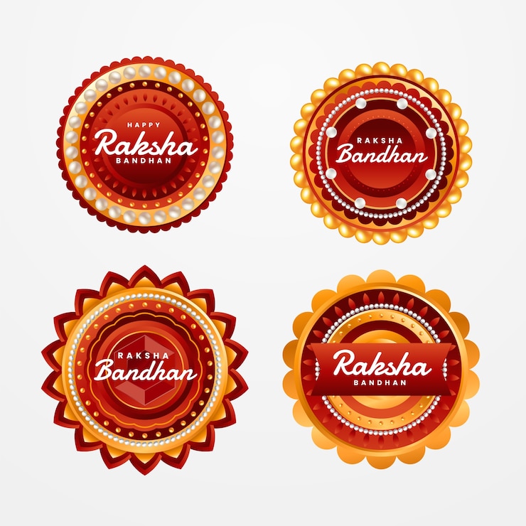 Vector Gratis gradient raksha bandhan labels collection