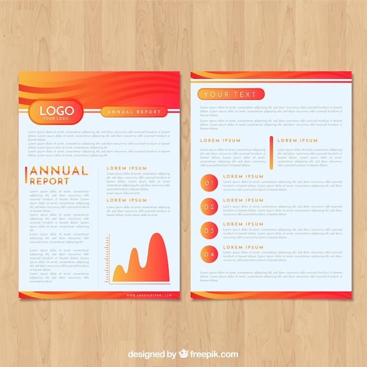 Vector Gratis gradient red annual report cover template