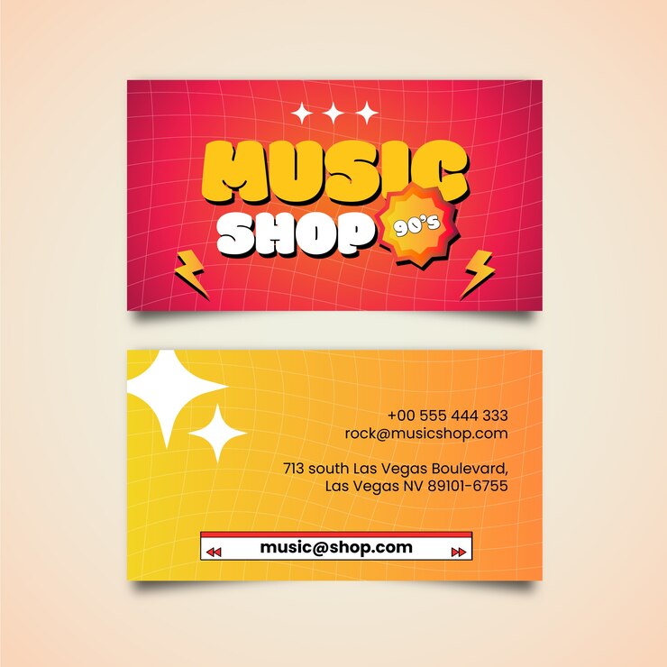 Vector Gratis gradient retro business card template