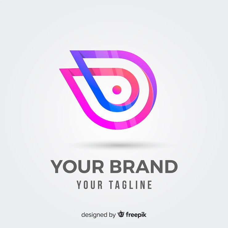 Vector Gratis gradient rounded abstract business logotype