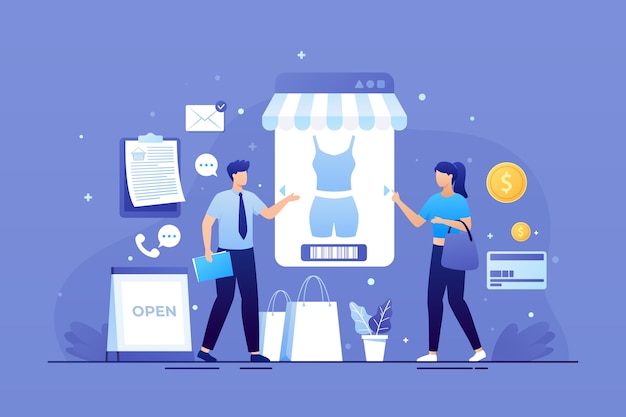 gradient sales representative illustration