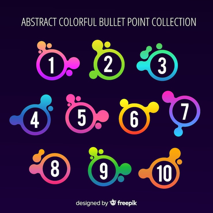Vector Gratis gradient stain bullet point collection