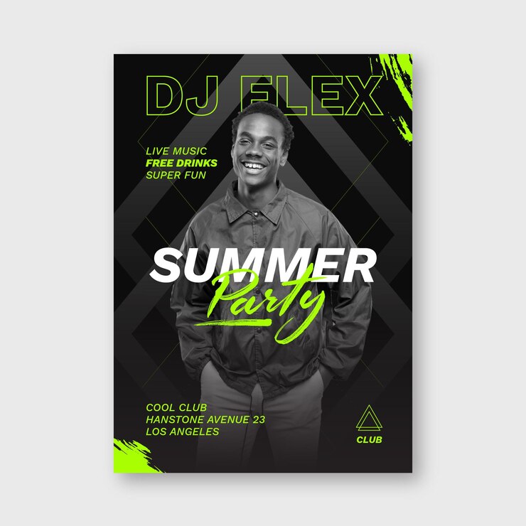 Vector Gratis gradient summer party vertical poster template