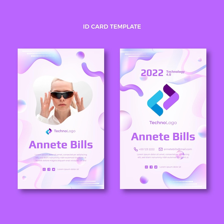 Vector Gratis gradient texture technology id card
