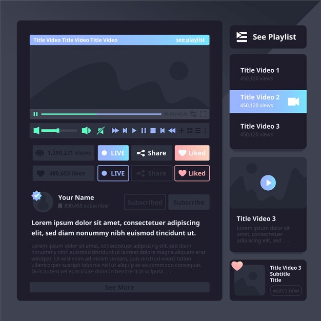 Gradient ui kit collection