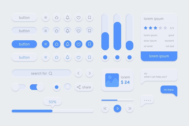 Vector Gratis gradient ui kit for apps
