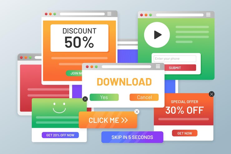 Vector Gratis gradient web pop up collection